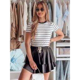 Fustă mini neagră cu volane FALBELA