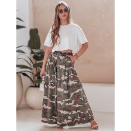 Pantaloni de camuflaj pentru femei cu curea