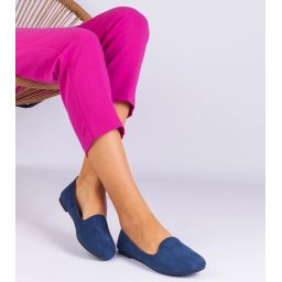 Gemre Balerini clasici bleumarin din piele ecologică întoarsă Valensia