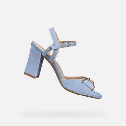 Light blue women's sandals Geox New Eraklia 80 - Women's
