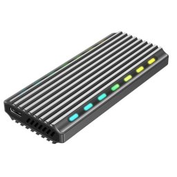 HDD Rack RACK extern GEMBIRD, pt. SSD, M.2, M.2 S-ATA NGFF si M.2 PCIe NVME, interfata PC USB 3.1, RGB LED backlight, aluminiu, argintiu, "EE2280-U3C-03" (timbru verde 0.8 lei)