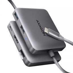 Hub USB HMC-5HL, USB-C, 4K/60Hz, RJ-45