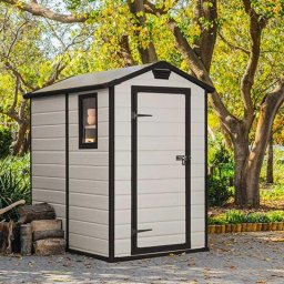 Casuta de gradina, Keter, Bej, 4x6, colectie Manor, ferestre, ventilatie,