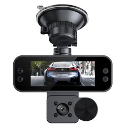 Cameră video auto DVR, EM-S5, 3 lentile – 360° vizibilitate completă, 1920x1080 px, Display 8 cm, Night Vision, WiFi