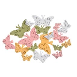Fluturasi lemn color pentru aranjamente florale set 18 buc