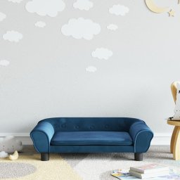 Canapea pentru copii, albastru, 70x45x26 cm, catifea GartenMobel Dekor