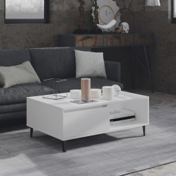 Masa de cafea, alb, 90x60x35 cm, lemn prelucrat GartenMobel Dekor