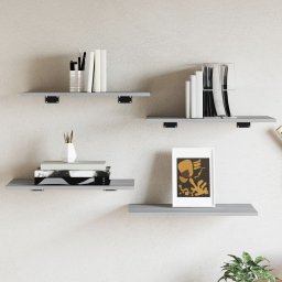 Rafturi de perete, 4 buc., gri sonoma, 60x30x1,5 cm, lemn GartenMobel Dekor