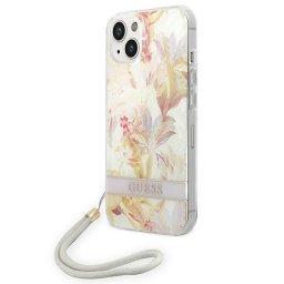Husa Guess GUOHCP14MHFLSU iPhone 14 Plus 6.7 "purple / purple hardcase Flower Strap