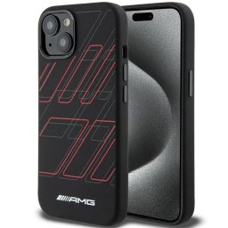 Husa AMG Silicone Large Rhombuses Pattern MagSafe Case for iPhone 15 Plus / 14 Plus - Black