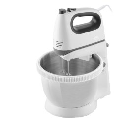 Mixer de mana cu bol Crema II 2052 90000, 400 W, 3.4 L, 5 viteze, functie Turbo, Alb
