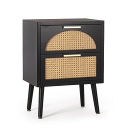 Dulap cu doua sertare, negru, 45x30x60 cm, Josine, Yes