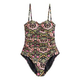Next Costum de baie întreg verde / portocaliu / roz / negru