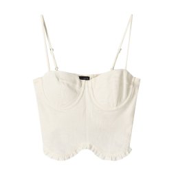 Bershka Top alb lână