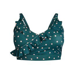 Swim by Zizzi Sutien costum de baie 'Katrin' verde pin / roz pudră