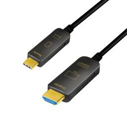 CABLU video LOGILINK, adaptor USB 3.1 Type-C (T) la HDMI (T), 20m, AOC, rezolutie maxima 4K UHD (3840 x 2160) la 60 Hz, conectori nichelati, metal, dublu ecranaj, negru, "CUF0102" (timbru verde 0.8 lei)