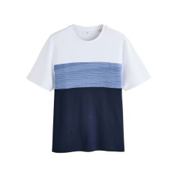 Next Tricou albastru marin / albastru amestec / alb