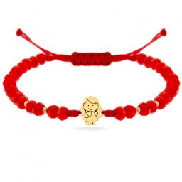 Bratara snur si fetita din aur 14k + bilute