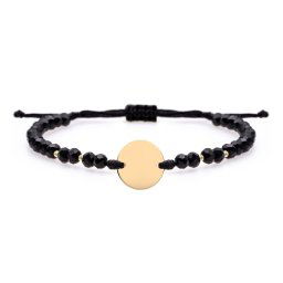 Bratara snur si banut 10mm din aur 14k personalizabil