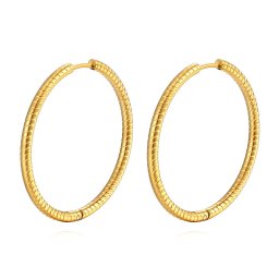 Cercei Creole Lines din Inox placati cu AUR 18K