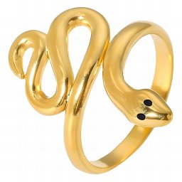 Inel reglabil Snake din Inox placat cu AUR 18K