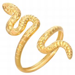 Inel reglabil Snake II din Inox placat cu AUR 18K