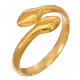 Inel reglabil Snake III din Inox placat cu AUR 18K