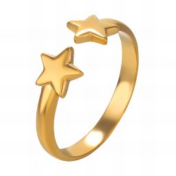 Inel reglabil Double Star din Inox placat cu AUR 18K