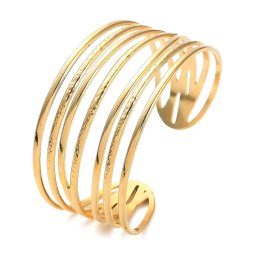 Bratara fixa Multiverse din Inox placata cu AUR 18K