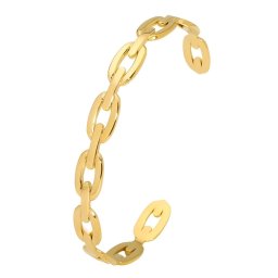 Bratara Fixa Monak 3 din Inox placata cu AUR 18K