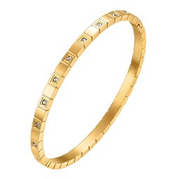 Bratara Fixa Prestige 2 din Inox placata cu AUR 18K