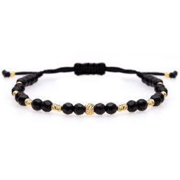 Bratara Midnight cu Onix si bile din aur 14K