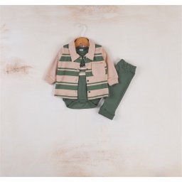 Set 3 Piese Baieti Green Adventure - Verde si Bej