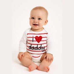 Body Bebelusi I Love Daddy Alb Ecru - 100% Bumbac