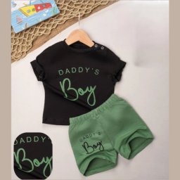 Set 2 Piese de Vara Baietei - Daddy s Boy, 100% Bumbac