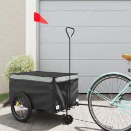 Remorca pentru biciclete, negru si gri, 30 kg, fier GartenMobel Dekor