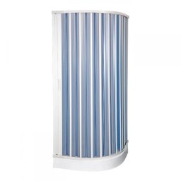 Cabina dus semirotunda, PVC, pliabila, 78-90 x 78-90 x h 184 cm, Alb, B4S90 Eurociere,