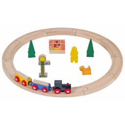 Set trenulet din lemn 20 de piese
