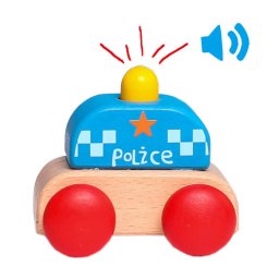 Masinuta mica de politie din lemn cu sirena
