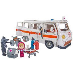 Set de joaca Masha and the Bear - ambulanta cu accesorii