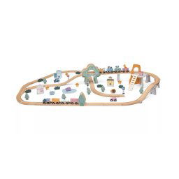 Set trenulet cu sine din lemn 92 piese, PolarB