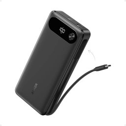 POWER BANK Anker 20.000 mAh, 87W total PD si Power IQ 3.0, incarca max 65W/port, 2x USB-C, 1x USB-A, cablu USB-C atasat, 440 g, negru