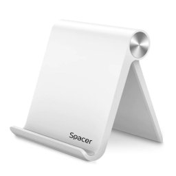 SUPORT telefon SPACER, pliabil, fixare pe birou, universal cu unghi ajustabil, dimensiuni 90 x 70 x 12mm, Alb, "SPDH-FLIP-01-WH