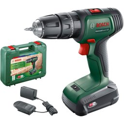 Masina de gaurit si insurubat (bormasina) cu percutie pe acumulator Bosch Universal Impact 18, 18 V , 2 trepte de putere, 1450 RPM, 1 acumulator, incarcator, cap surubelnita dublu, valiza profesionala