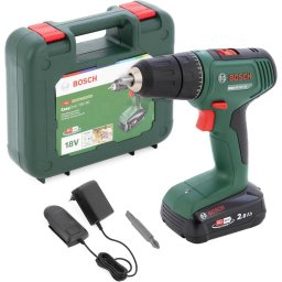 Masina de gaurit si insurubat (bormasina) pe acumulator Bosch EasyDrill 18V, 40 Nm cuplu maxim, mandrina rapida, 2 trepte, acumulator si incarcator inclus, geanta profesionala