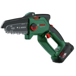 Mini fierastrau electric/mini drujba cu lant pe acumulator Bosch EasyChain 18V-15-7, 18 V, lungime lama 15 cm, viteza lant 6.95 m/s, lama Oregon, motor fara perii, include: incarcator + acumulator 18 V 2.5 Ah, Verde