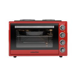 Cuptor electric NobeLTek NLT FSOHP60R, 60L, 2000W, plite electrice 1500w + 1000w, rosu