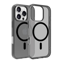 Husa Smoke semitransparenta Dviced pentru iPhone 16 Pro, MagSafe, negru