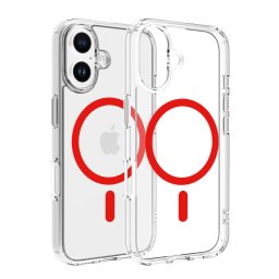 Husa transparenta Dviced pentru iPhone 16, MagSafe, rosu