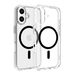 Husa transparenta Dviced pentru iPhone 16, MagSafe, negru